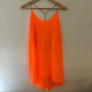 Chain open back tank blouse